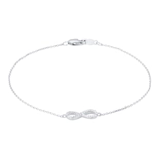 Goldsmiths Silver & Diamond 0.08ct Infinity Bracelet