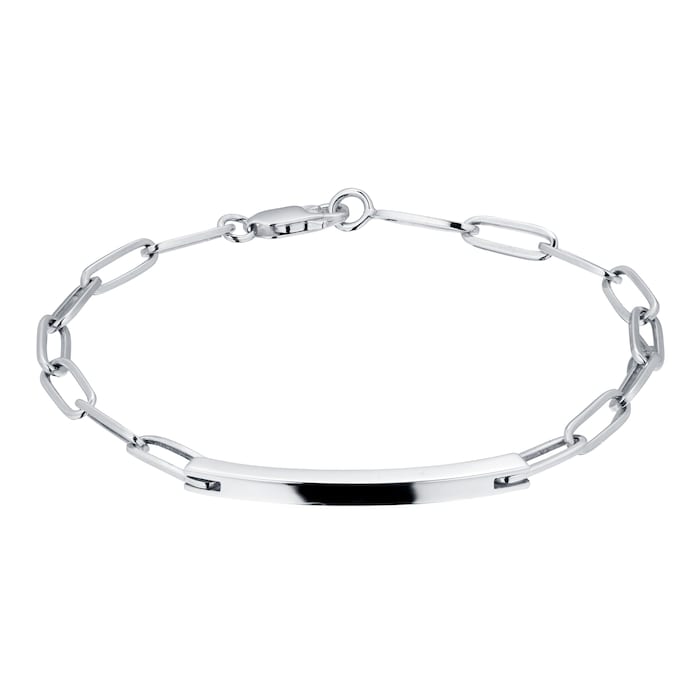 Goldsmiths Silver Rectangular Link Bar Bracelet