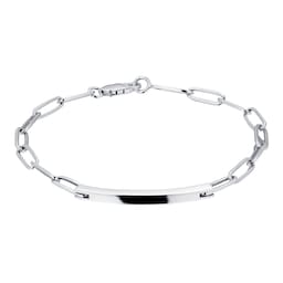 11700155 - Silver Rectangular Link Bar Bracelet