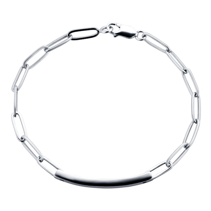 Goldsmiths Silver Rectangular Link Bar Bracelet