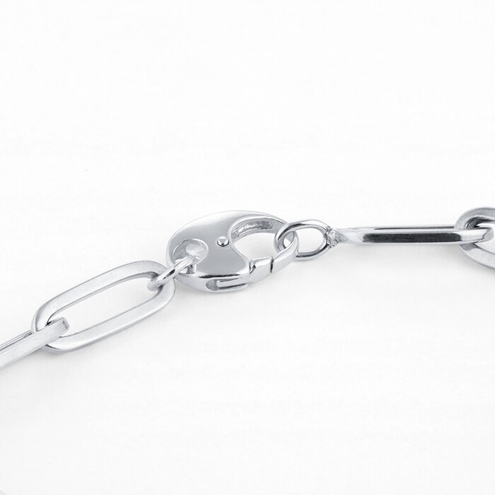 Goldsmiths Silver Mens Rectangular Link Curb Bracelet