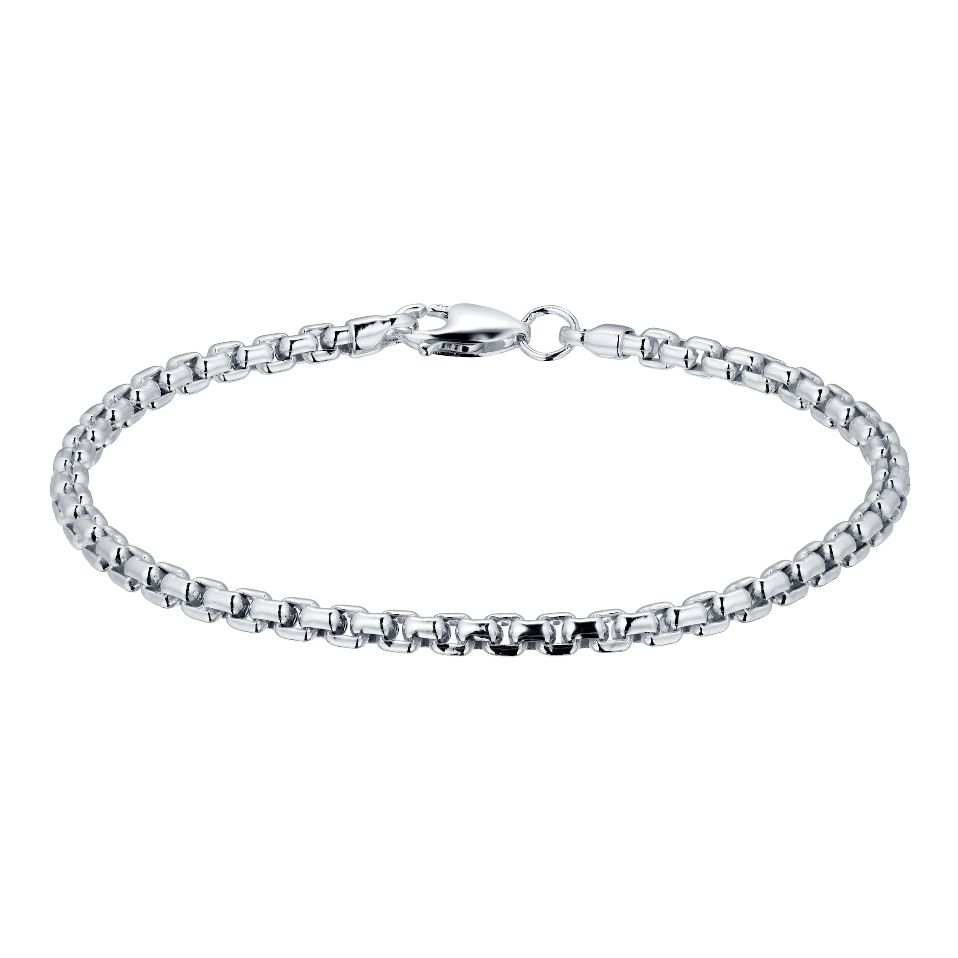 Goldsmiths Silver Mens Box Belcher Bracelet