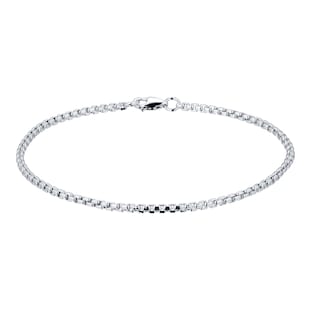 Goldsmiths Silver Mens Narrow Box Belcher Chain Bracelet