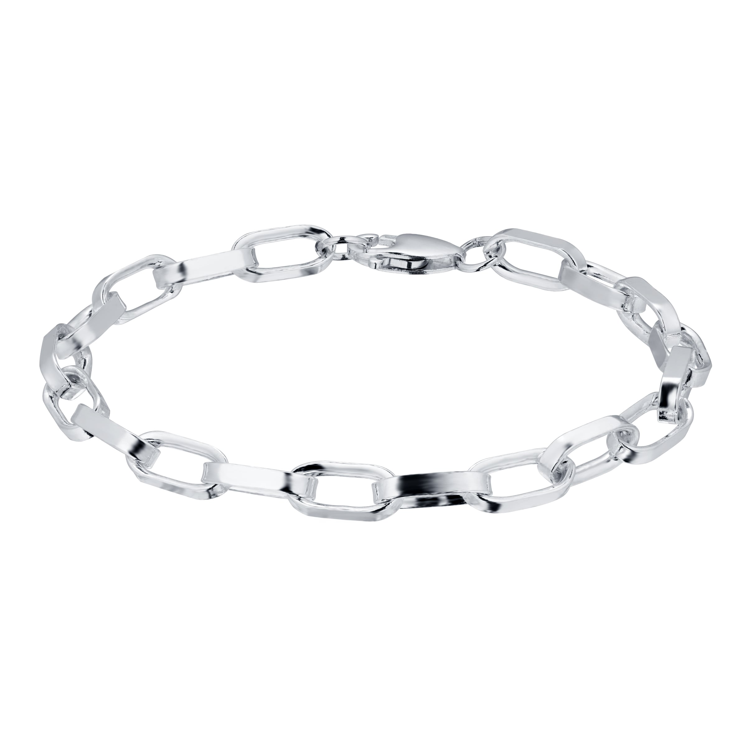 Sterling silver oval link on sale bracelet