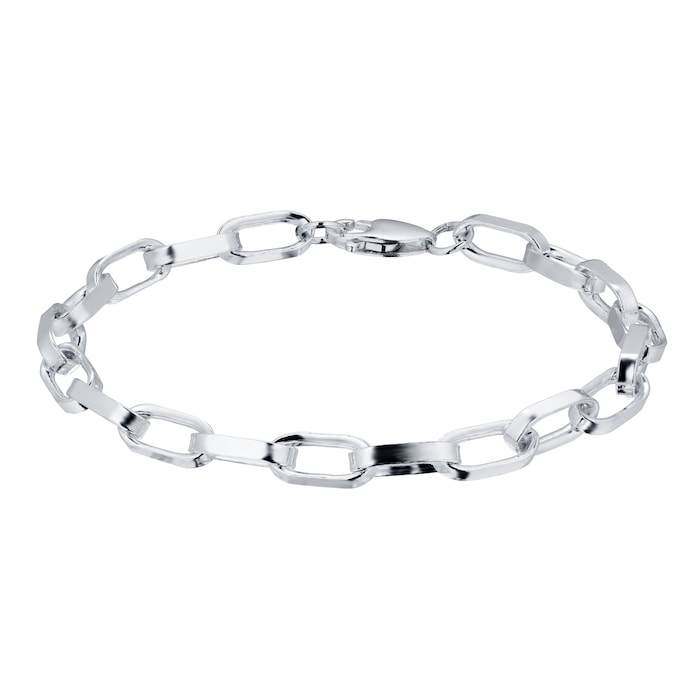 Goldsmiths Silver large Flat Oval Link Bracelet