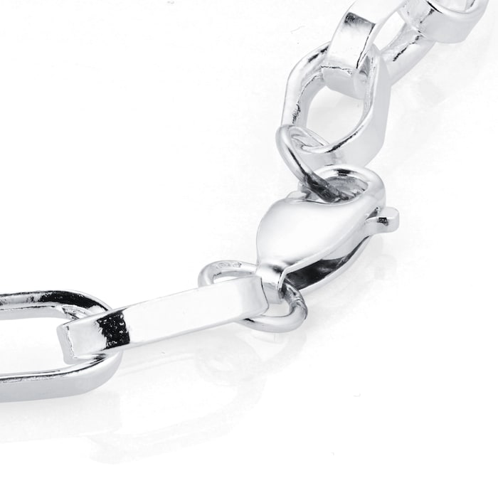 Goldsmiths Silver large Flat Oval Link Bracelet