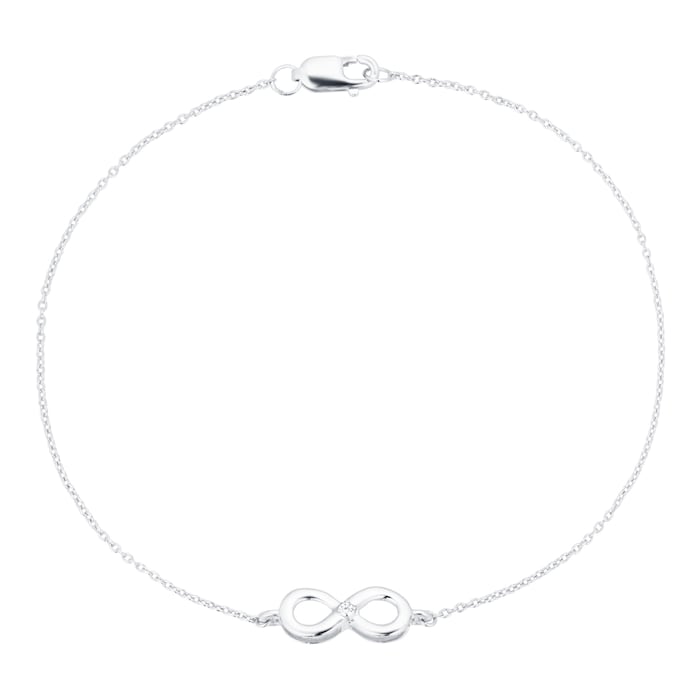 Goldsmiths Silver Infinity Diamond Bracelet