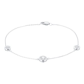 Best Luxury 
Silver Diamond Cluster Bracelet