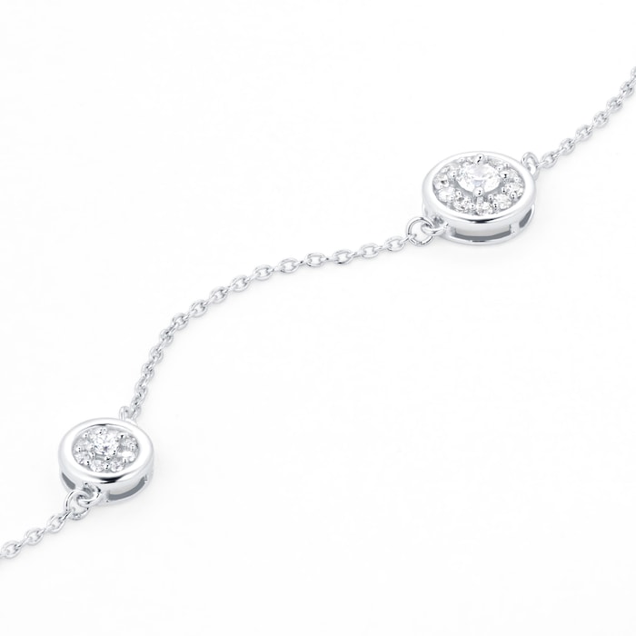 Goldsmiths Silver Diamond Cluster Bracelet