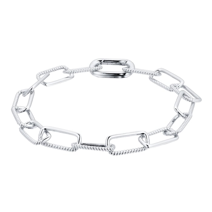 Goldsmiths Silver Rectangular Twist Chunky Bracelet