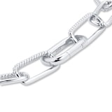 Goldsmiths Silver Rectangular Twist Chunky Bracelet