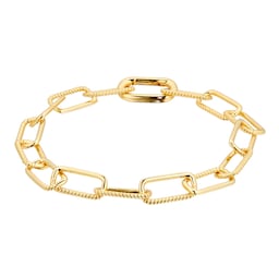 11700167 - Silver Yellow Gold Plated Rectangular Chunky Twist Bracelet