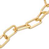 Goldsmiths Silver Yellow Gold Plated Rectangular Chunky Twist Bracelet