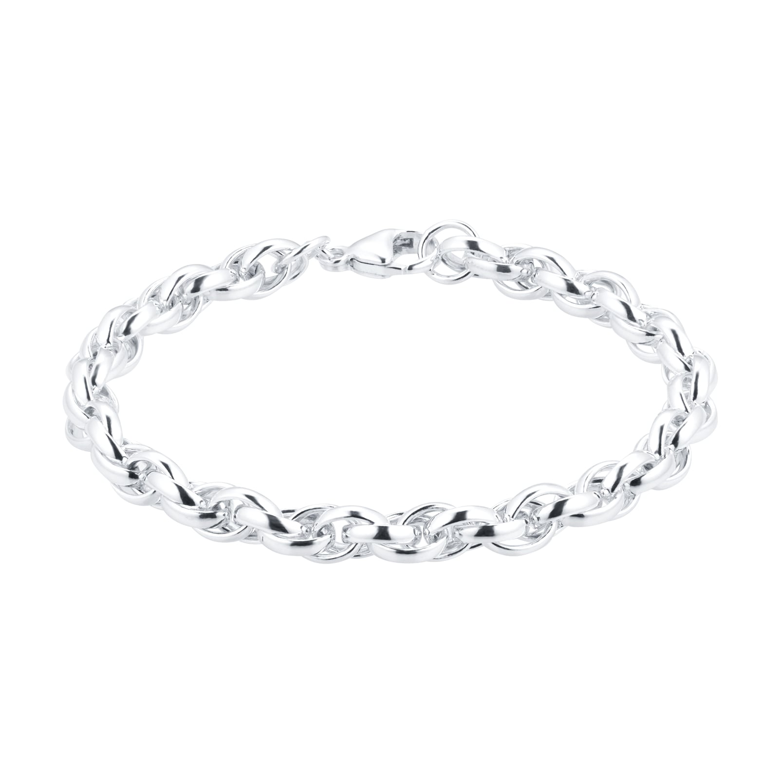 Silver Round Belcher Chain Bracelet