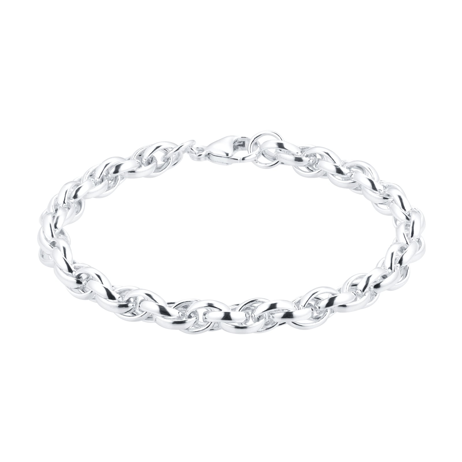 Silver Round Belcher Chain Bracelet
