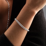 Goldsmiths Sterling Silver Graduated Curb Bracelet