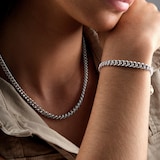 Goldsmiths Sterling Silver Graduated Curb Bracelet