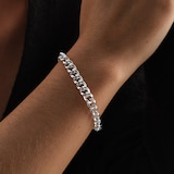 Goldsmiths Sterling Silver Graduated Curb Bracelet