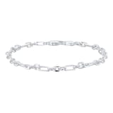 Goldsmiths Sterling Silver Mixed Cut Belcher Chain Bracelet