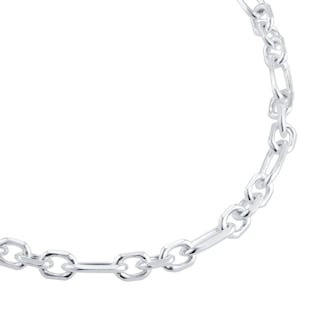 Goldsmiths Sterling Silver Mixed Cut Belcher Chain Bracelet