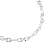 Goldsmiths Sterling Silver Mixed Cut Belcher Chain Bracelet