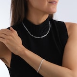 Goldsmiths Sterling Silver Mixed Cut Belcher Chain Bracelet