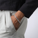 Mappin & Webb Sterling Silver Antique Plated 8.5 Inch Curb Bracelet