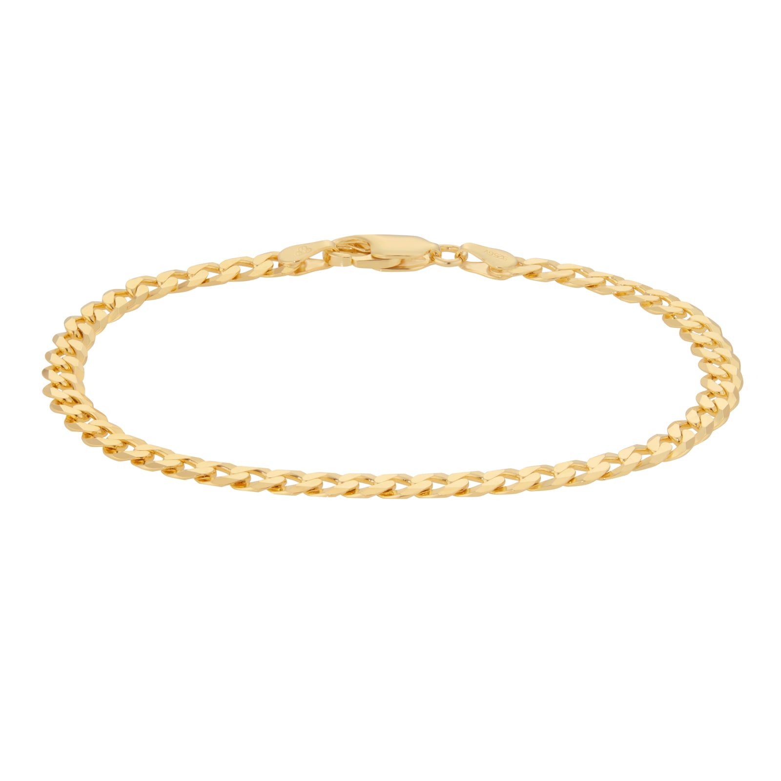 Goldsmiths Sterling Silver and Yellow Gold Plated Curb Chain Bracelet Goldsmiths Sterling Silver and Yellow Gold Plated Curb Chain Bracelet