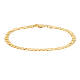 Goldsmiths Sterling Silver and Yellow Gold Plated Curb Chain Bracelet Goldsmiths Sterling Silver and Yellow Gold Plated Curb Chain Bracelet