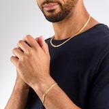 Goldsmiths Sterling Silver and Yellow Gold Plated Curb Chain Bracelet
