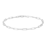 Goldsmiths Sterling Silver 3mm Paperlink Chain Bracelet