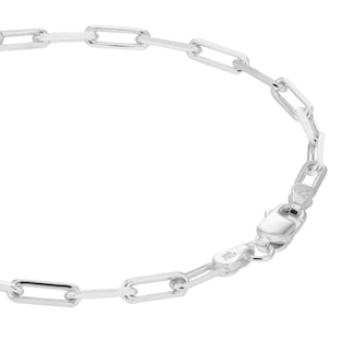Goldsmiths Sterling Silver 3mm Paperlink Chain Bracelet Goldsmiths Sterling Silver 3mm Paperlink Chain Bracelet