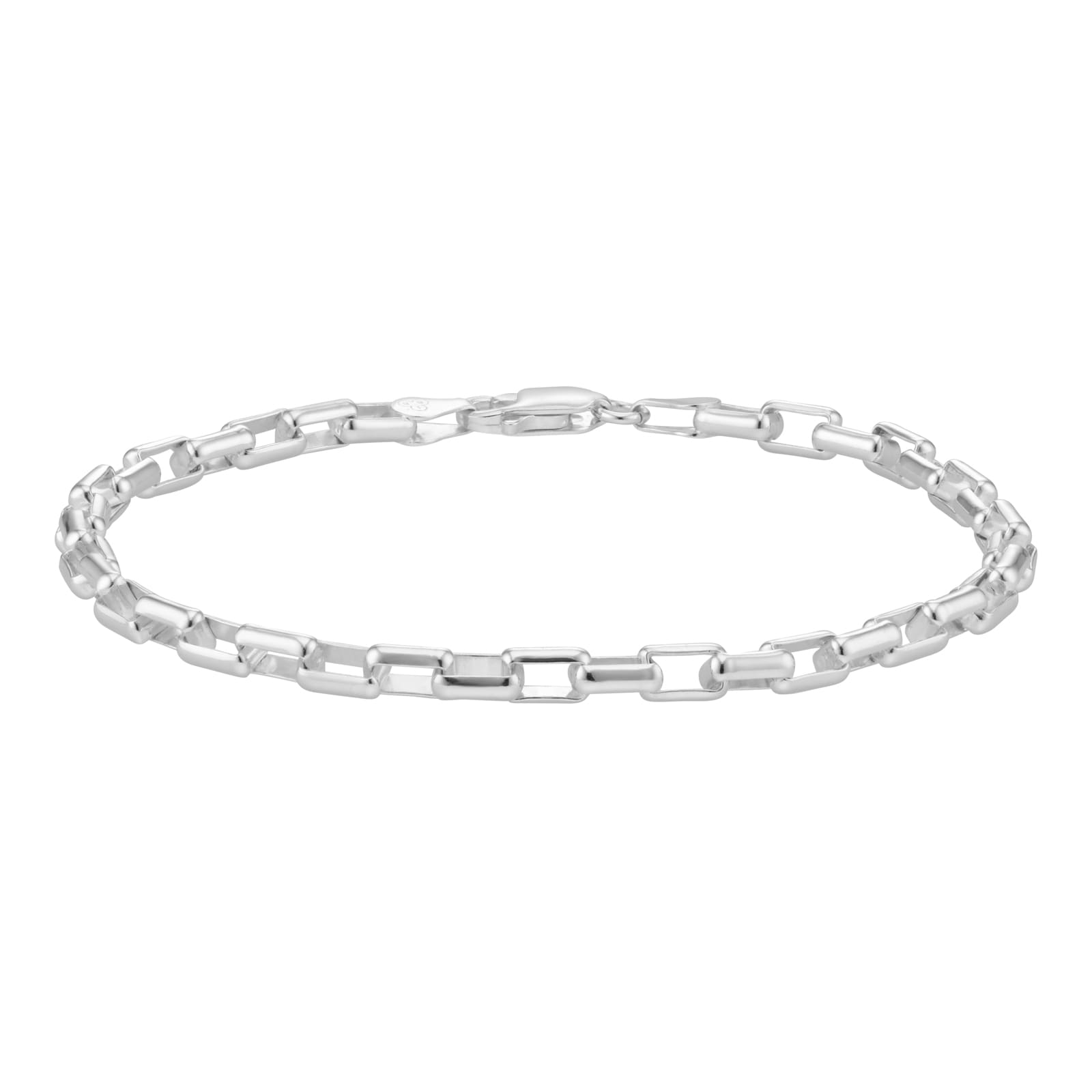 Sterling Silver 4mm Belcher Chain Bracelet