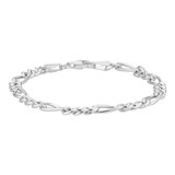 Goldsmiths Sterling Silver 5.6mm Figaro Chain Bracelet