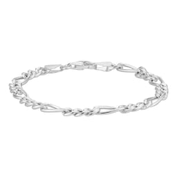 11700188 - Sterling Silver 5.6mm Figaro Chain Bracelet