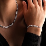 Goldsmiths Sterling Silver 5.6mm Figaro Chain Bracelet