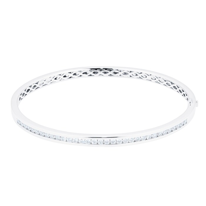 Mayors 18k White Gold 1.00ct Channel Set Bangle