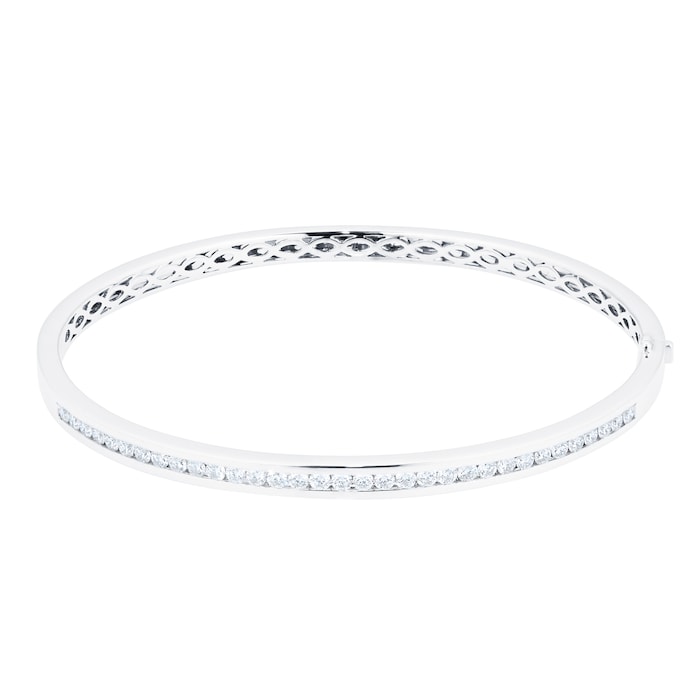 Mayors 18k White Gold 0.99ct Channel Set Bangle