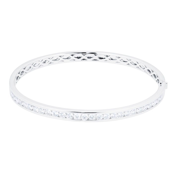 MAYORS 18k White Gold 1.98cttw Channel Set Diamond Bangle