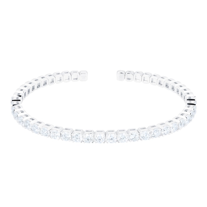Mayors 18k White Gold 3.86ct Flex Diamond Bracelet