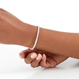 Mayors 18k White Gold 3.86ct Flex Diamond Bracelet