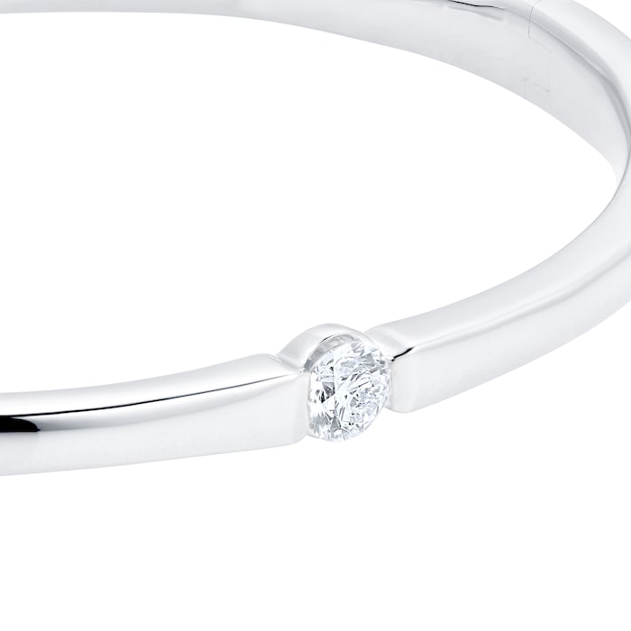 Womens Diamond Bangle Bracelet 18K White Gold 8.53 ct 6.75 inch