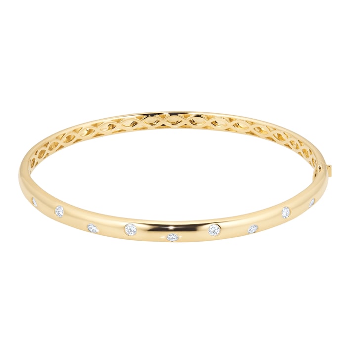 Eternity diamond bangle in 18K gold - SKU#: 30101 — Michael John