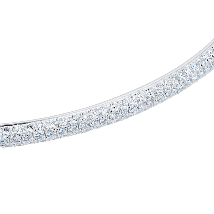 Mayors 18k White Gold 1.39cttw Pave Diamond Bangle