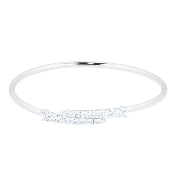 Mayors 18k White Gold 1.99cttw Diamond Flex Bangle