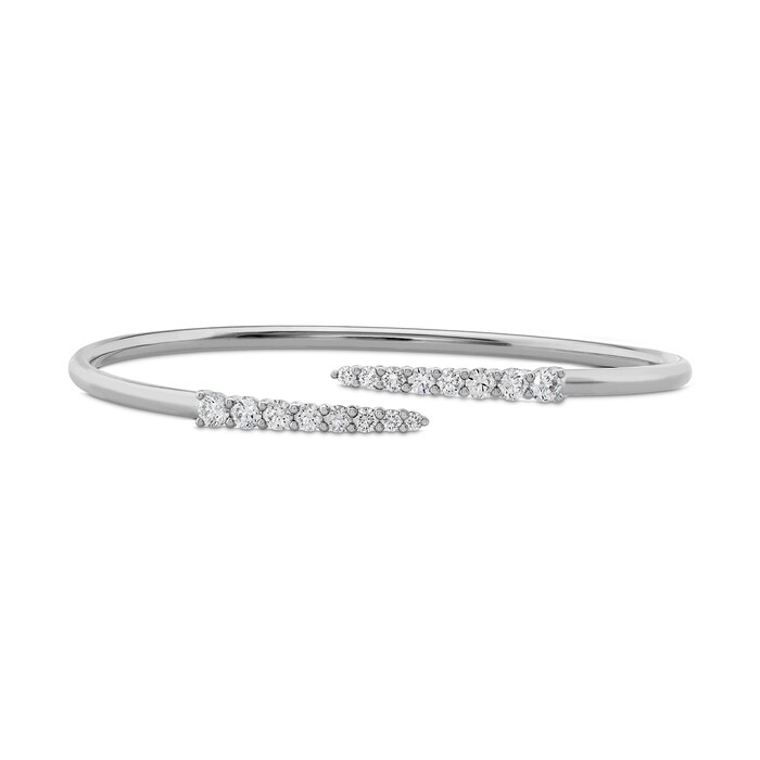 Mayors 18k White Gold 1.09cttw Diamond Flex Bangle