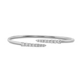 Mayors 18k White Gold 1.09cttw Diamond Flex Bangle
