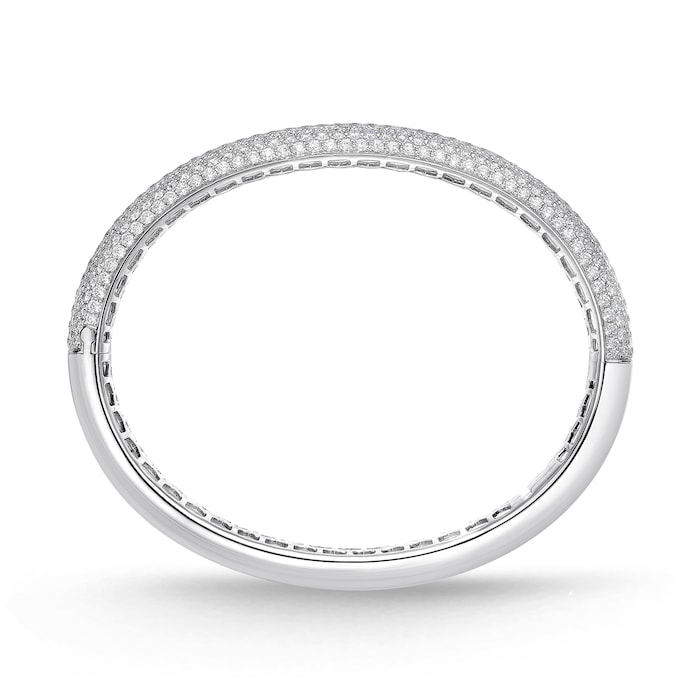 Mayors 18k White Gold 6.94cttw Half Pave Diamond Bangle