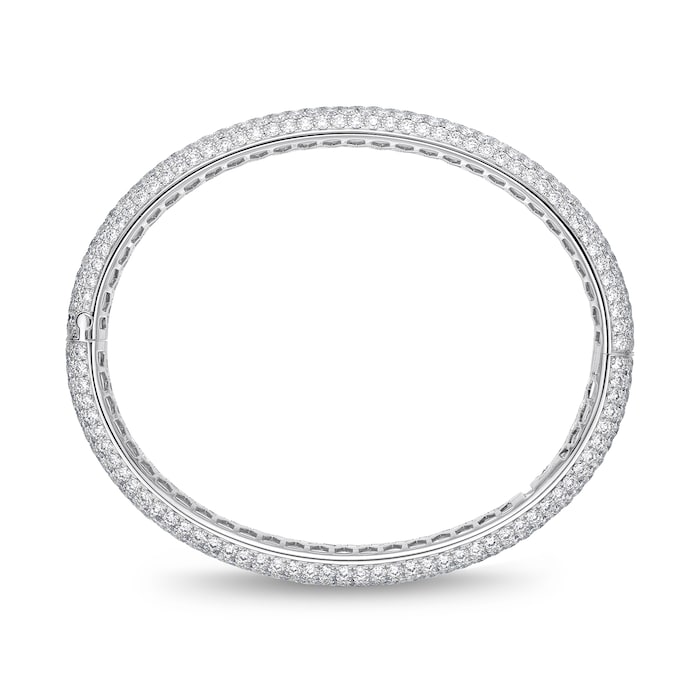 Mayors 18k White Gold 10.81cttw Full Pave Diamond Bangle