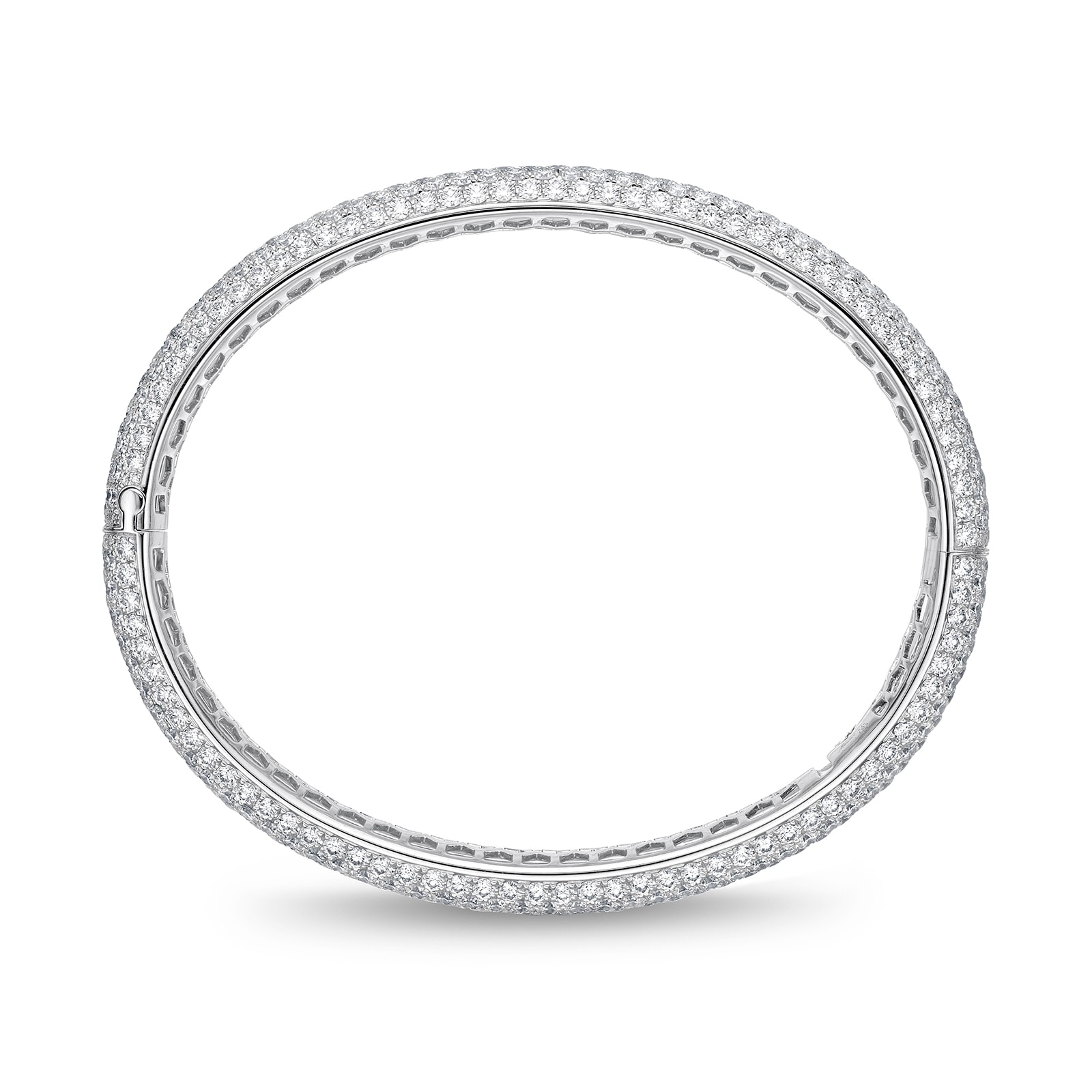 Mayors 18k White Gold 10.81cttw Full Pave Diamond Bangle